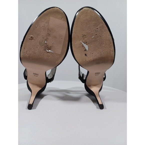 Caparros Tyra Shoes Womens Size 8.5 Black Rhinestone Slingback Sandals Heels - Picture 7 of 9